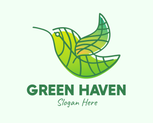 Leafy - Green Leafy Bird logo design