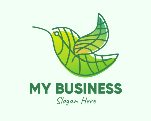 Green Leafy Bird logo design
