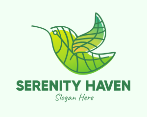 Sanctuary - Green Leafy Bird logo design