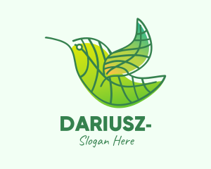 Sparrow - Green Leafy Bird logo design