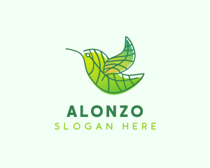 Green Leafy Bird logo design