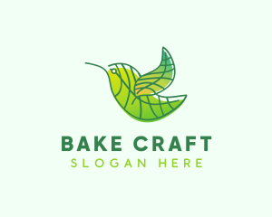 Green Leafy Bird logo design