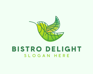 Green Leafy Bird logo design