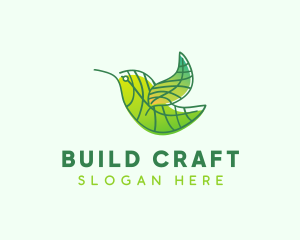 Green Leafy Bird logo design