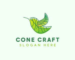 Green Leafy Bird logo design