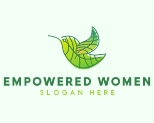 Green Leafy Bird logo design