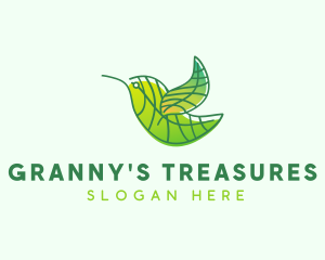 Green Leafy Bird logo design