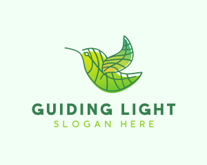 Green Leafy Bird logo design