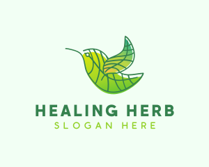 Green Leafy Bird logo design