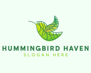 Green Leafy Bird logo design