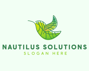 Green Leafy Bird logo design