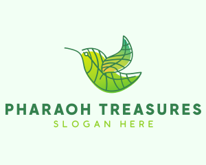 Green Leafy Bird logo design