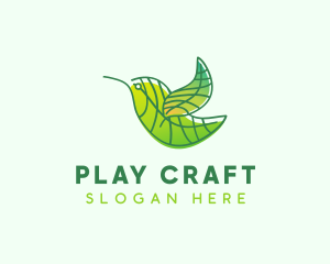 Green Leafy Bird logo design