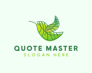 Green Leafy Bird logo design