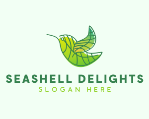 Green Leafy Bird logo design