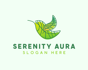 Green Leafy Bird logo design