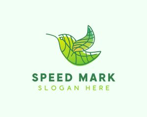 Green Leafy Bird logo design