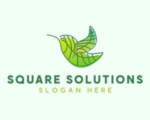 Green Leafy Bird logo design