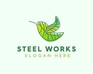 Green Leafy Bird logo design