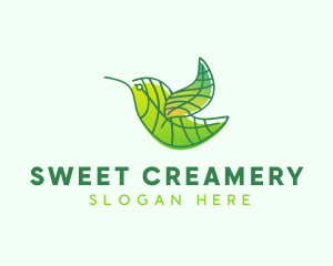 Green Leafy Bird logo design