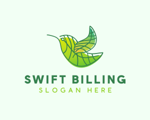 Green Leafy Bird logo design