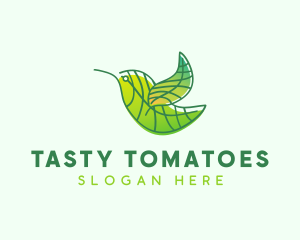 Green Leafy Bird logo design