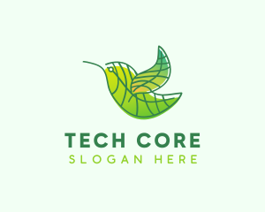 Green Leafy Bird logo design