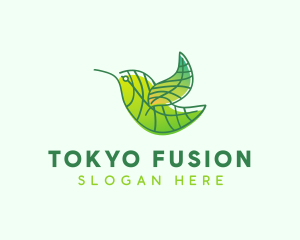 Green Leafy Bird logo design