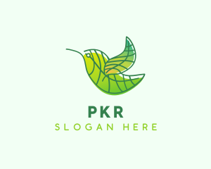 Green Leafy Bird logo design