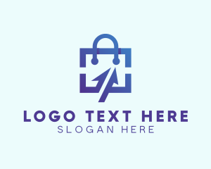 Online Shopping - Digital Shopping Bag logo design