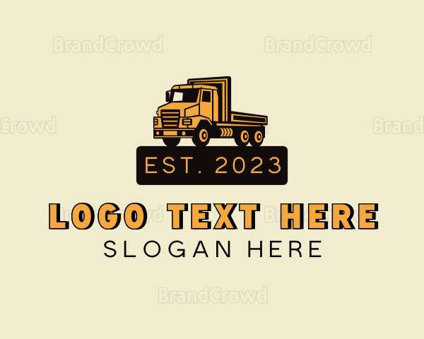 Flat Bed Truck Transportation Logo