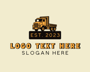 Cement Truck - Flat Bed Truck Transportation logo design