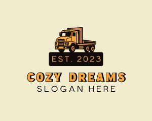 Flat Bed Truck Transportation logo design