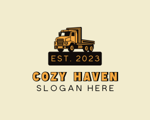 Flat Bed Truck Transportation logo design