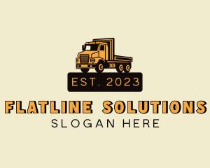 Flat Bed Truck Transportation logo design