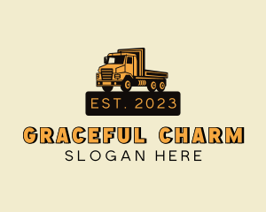 Flat Bed Truck Transportation logo design