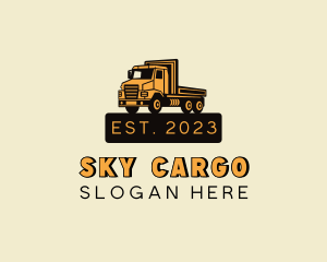 Flat Bed Truck Transportation logo design