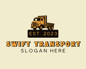 Flat Bed Truck Transportation logo design