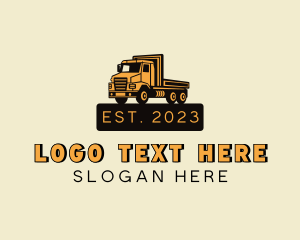 Delivery - Flat Bed Truck Transportation logo design