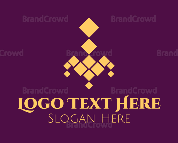 Golden Elegant Chandelier Logo