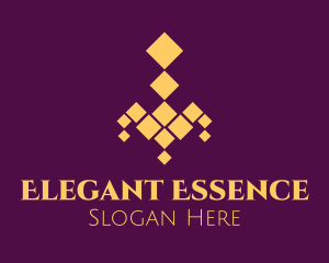 Golden Elegant Chandelier logo design