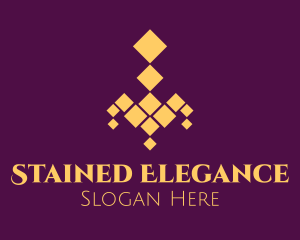 Golden Elegant Chandelier logo design