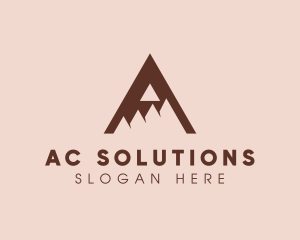 Mountain Peak Letter A logo design