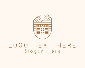 Roofing - Countryside Mountain Mansion logo design