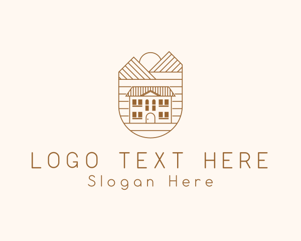 Villa - Countryside Mountain Mansion logo design