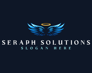 Seraph - Wing Halo Angel logo design