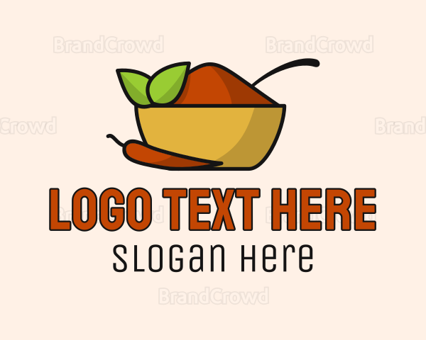 Leaf Chili Pepper Spice Powder Logo