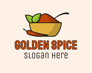 Leaf Chili Pepper Spice Powder logo design