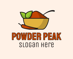 Leaf Chili Pepper Spice Powder logo design