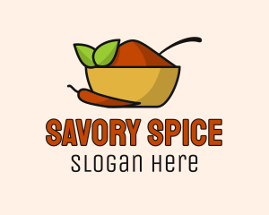 Condiments - Leaf Chili Pepper Spice Powder logo design